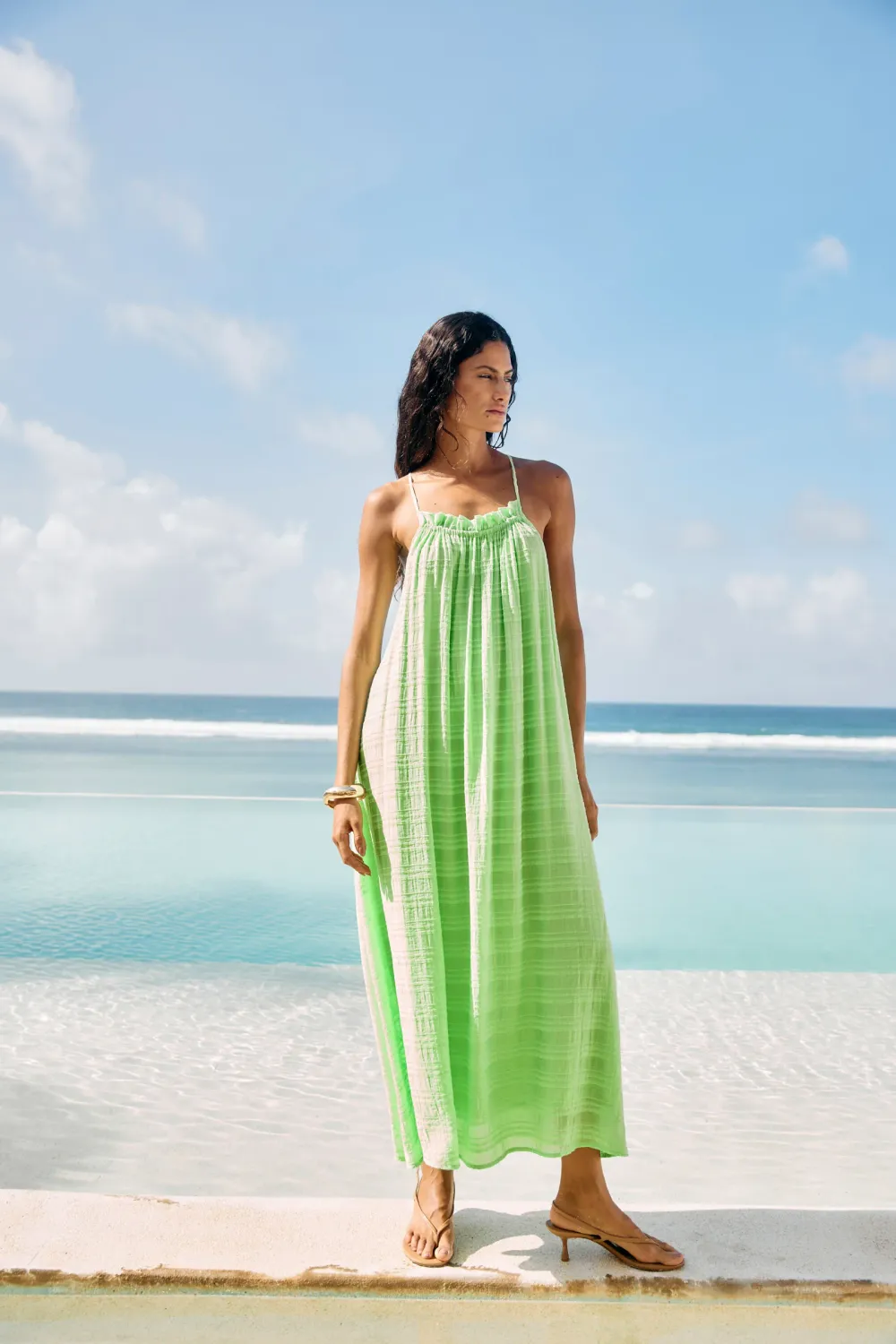 SOVANA TANK MAXI DRESS-MINT, Size: XS