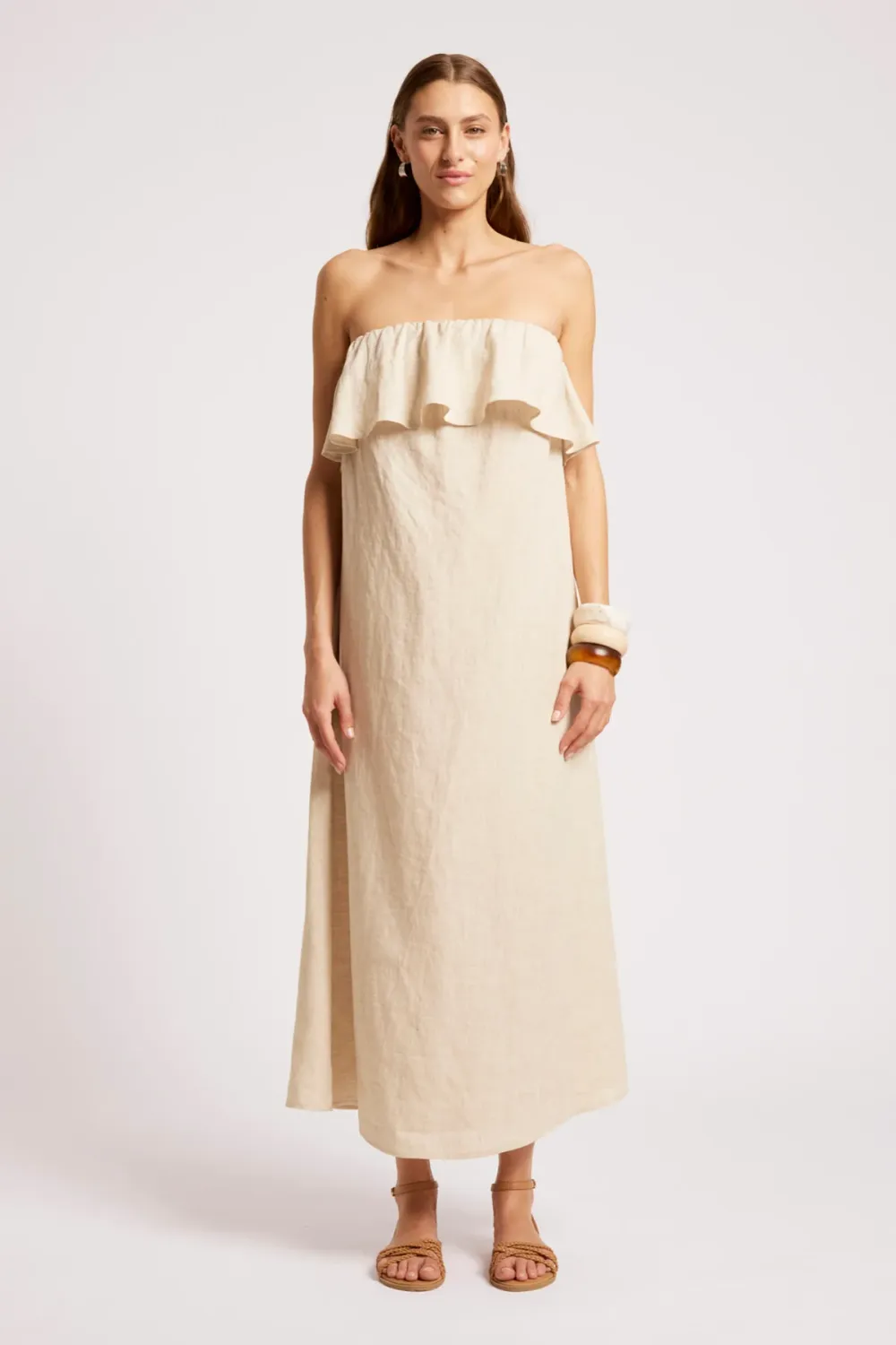 MARIS STRAPLESS DRESS-TUSK, Size: XS