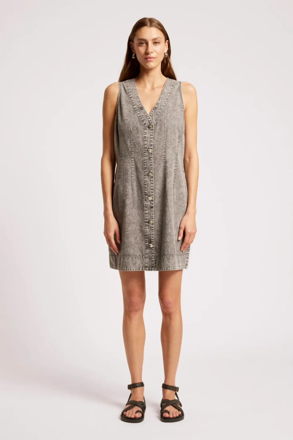 ROAM TANK DRESS-ASH, Size: XS
