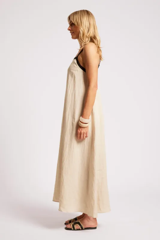 MARIS MARIS SPLICE TANK MAXI DRESS-TUSK/BLACK