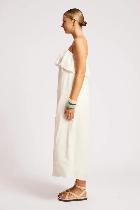 MARIS STRAPLESS DRESS-WHITE
