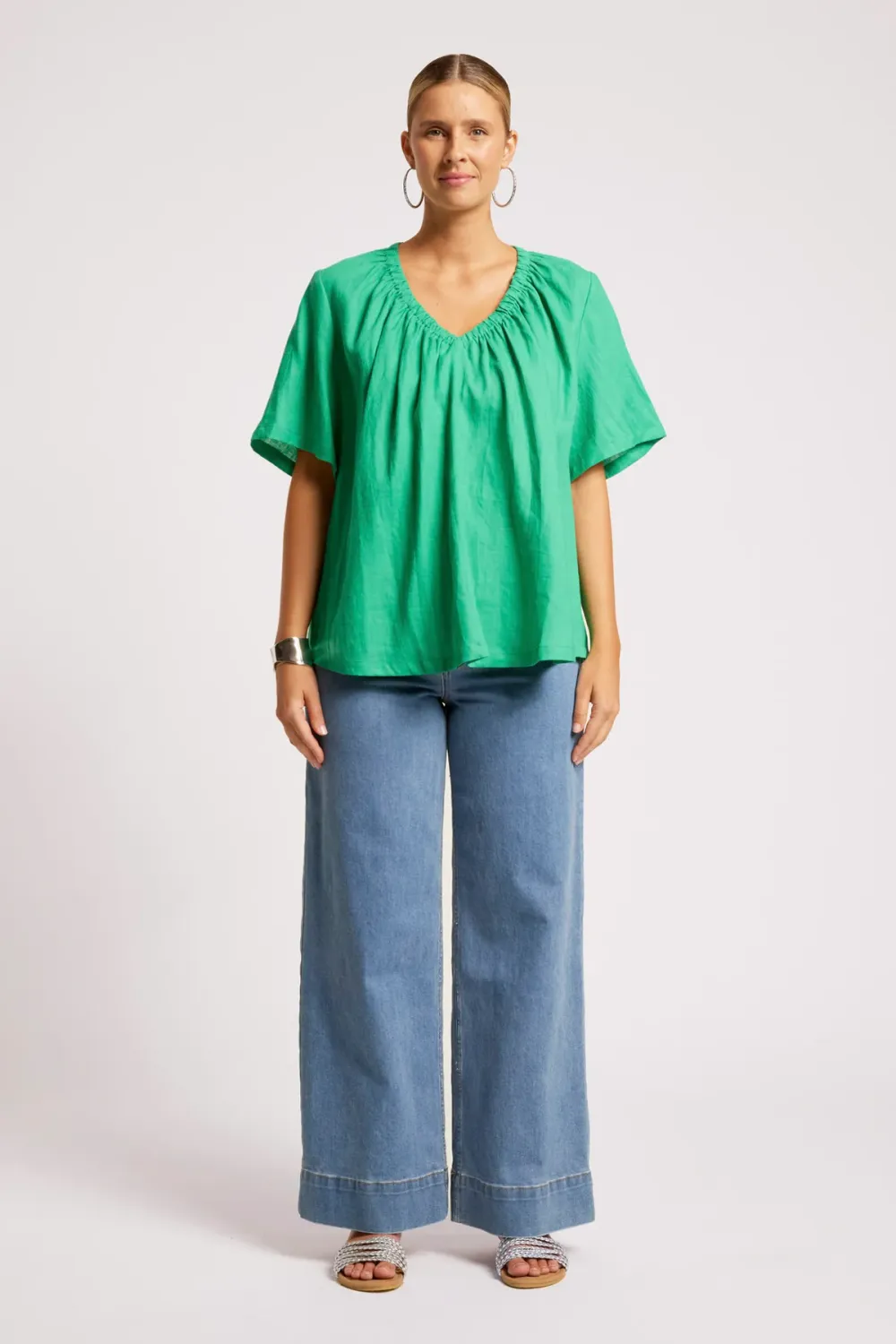 COVE RELAXED TOP-JADE, One Size: ONE SIZE