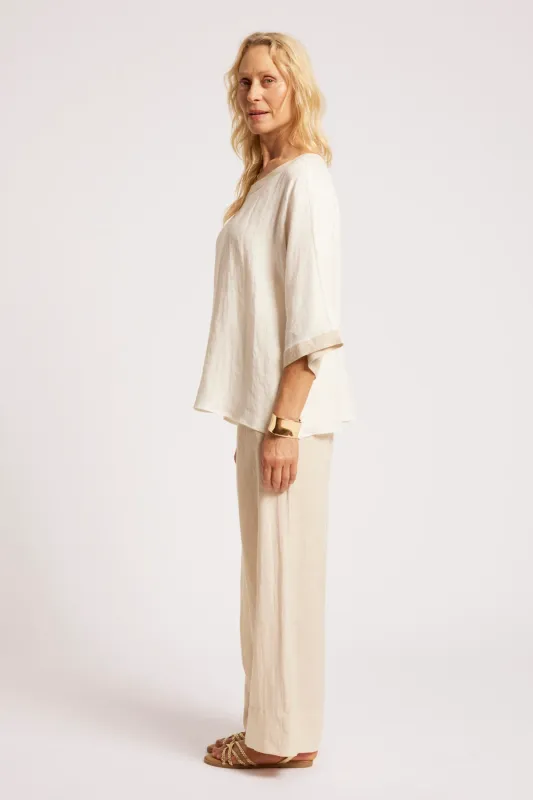 MARIS RELAXED SPLICE TOP-WHITE/TUSK