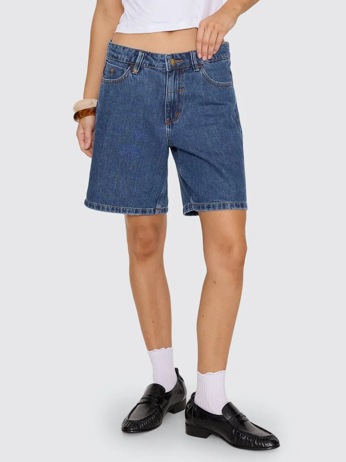 BILLIE LOW RISE BAGGY SHORT-MIDNIGHT TORQUE BLUE, Size: 24