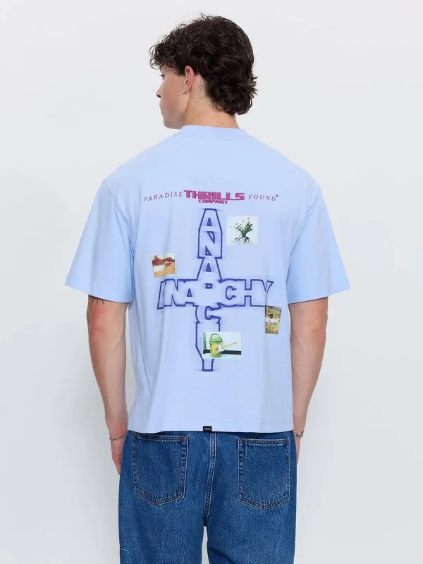 FOUND PARADISE OVERSIZE BOX CROP TEE-PLACID BLUE