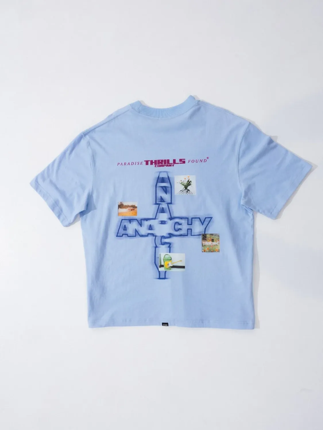 FOUND PARADISE OVERSIZE BOX CROP TEE-PLACID BLUE, Size: XS