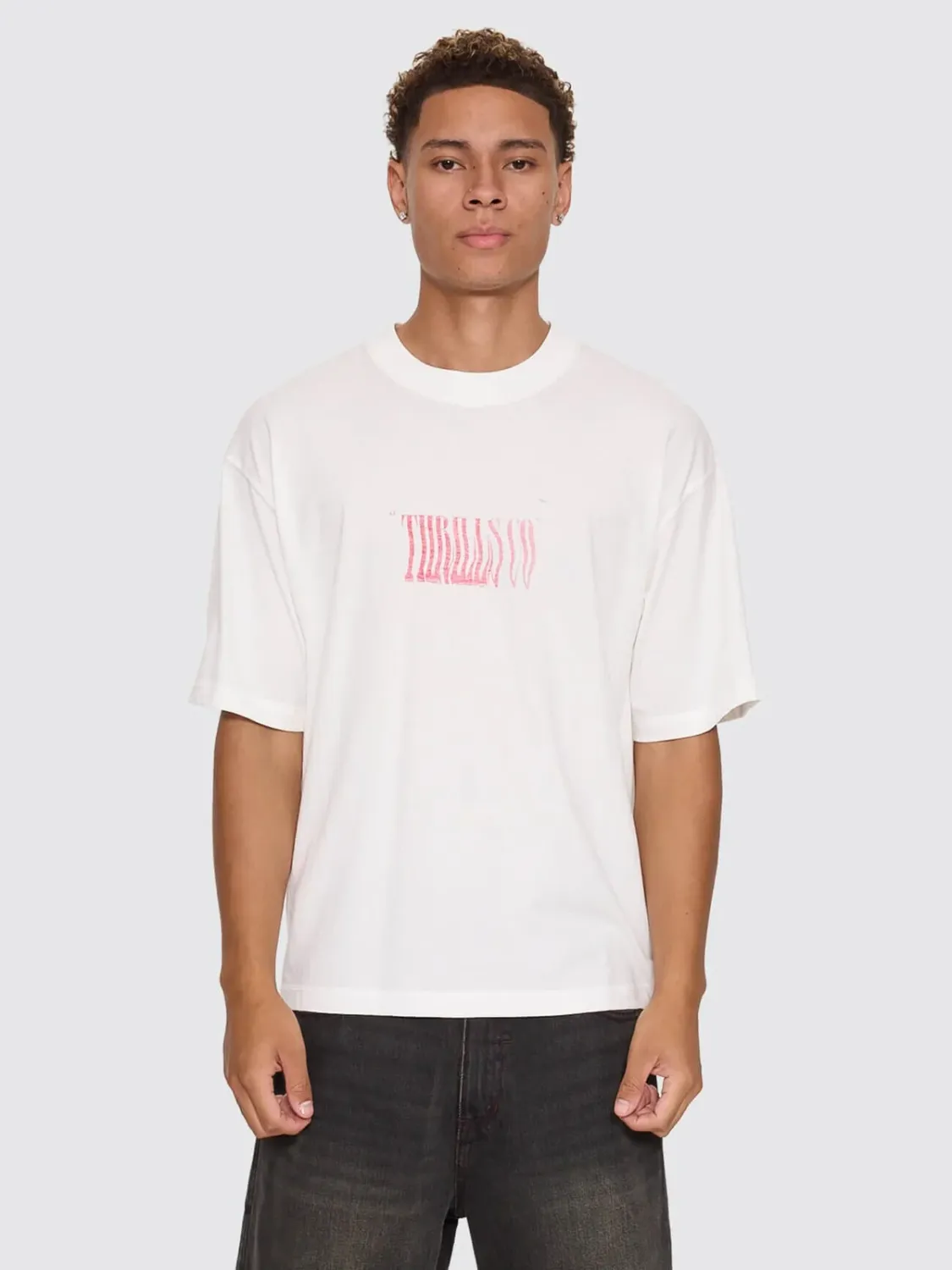 CHAOTIC INTERVENTIONS OVERSIZE BOX CROP TEE-DIRTY WHITE, Size: XS