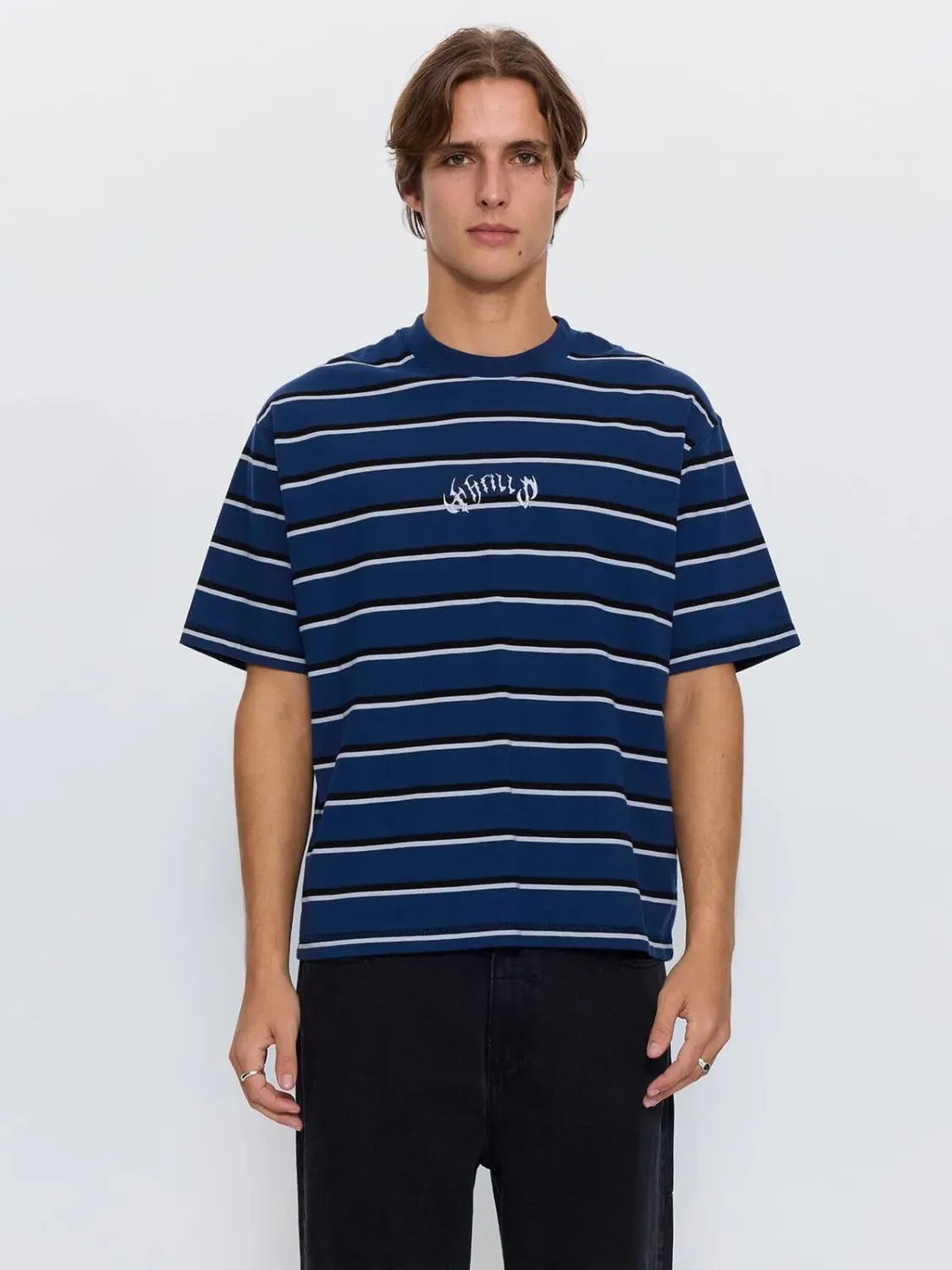 STAGGER BIG STRIPE OVERSIZE BOX CROP TEE-BACK, Size: XS