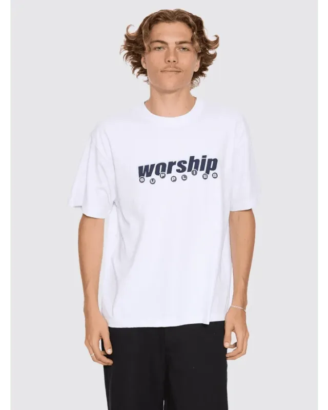LINE STEPPER TEE-WHITE