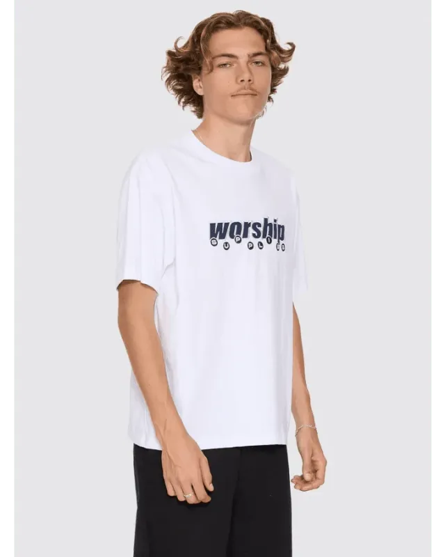 LINE STEPPER TEE-WHITE