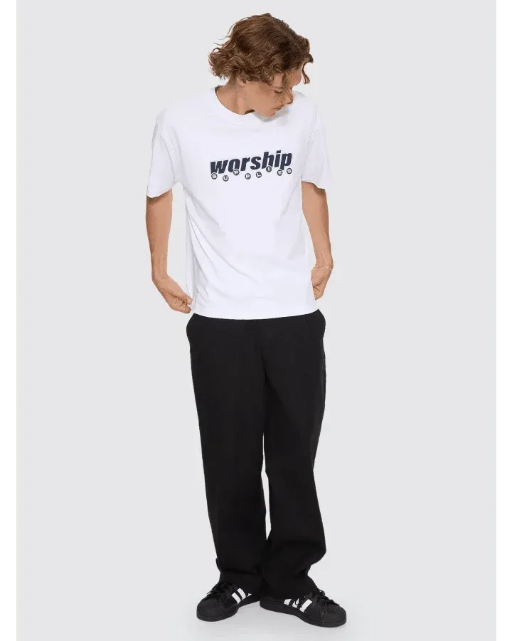 LINE STEPPER TEE-WHITE, Size: XS