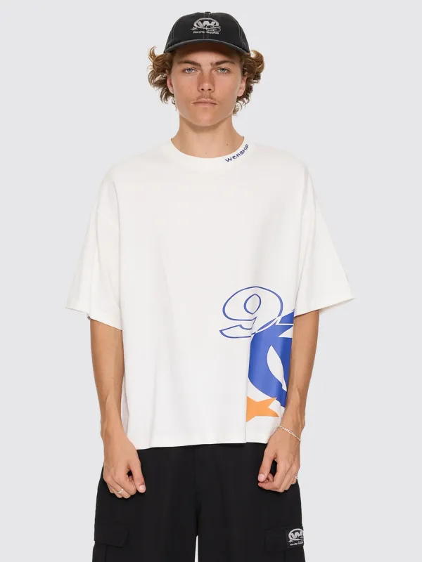 SIDER BOX CROP TEE-COCONUT MILK