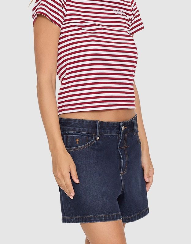 CARA MID RISE SHORT-MIDNIGHT TORQUE BLUE
