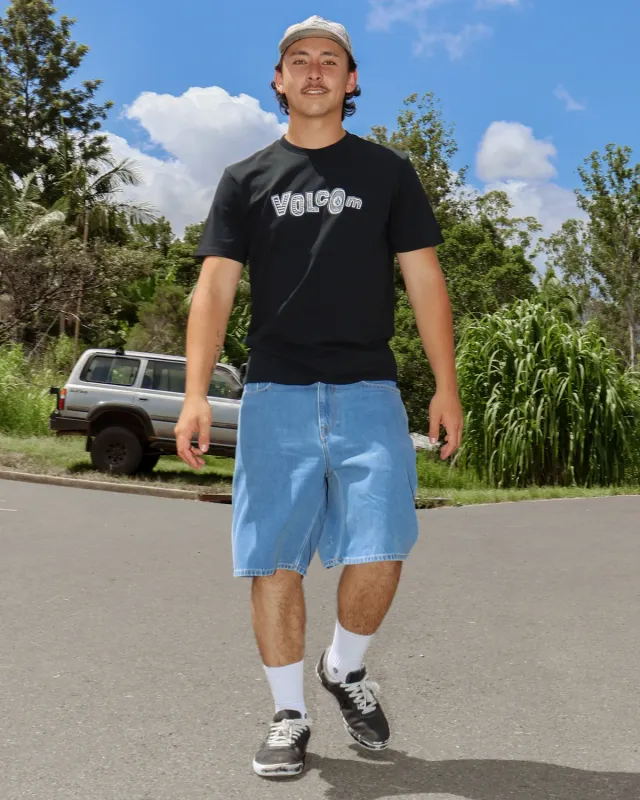 Mens Billow Denim Shorts-Cali Blue