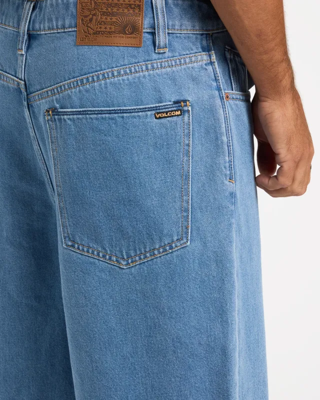 Mens Billow Denim Shorts-Cali Blue