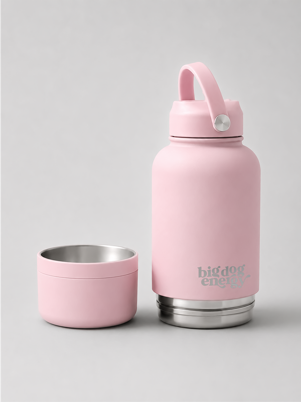 Drink Bottle With Detachable Bowl - Blush Pink