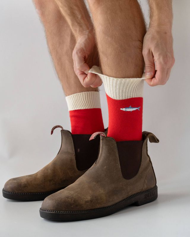 Sardine Fish Socks- Red