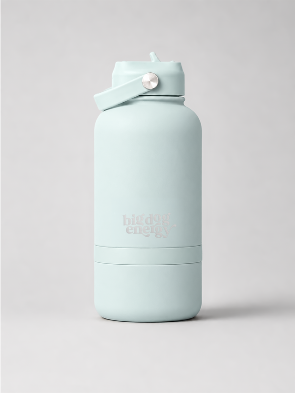 Drink Bottle With Detachable Bowl - Ice Blue