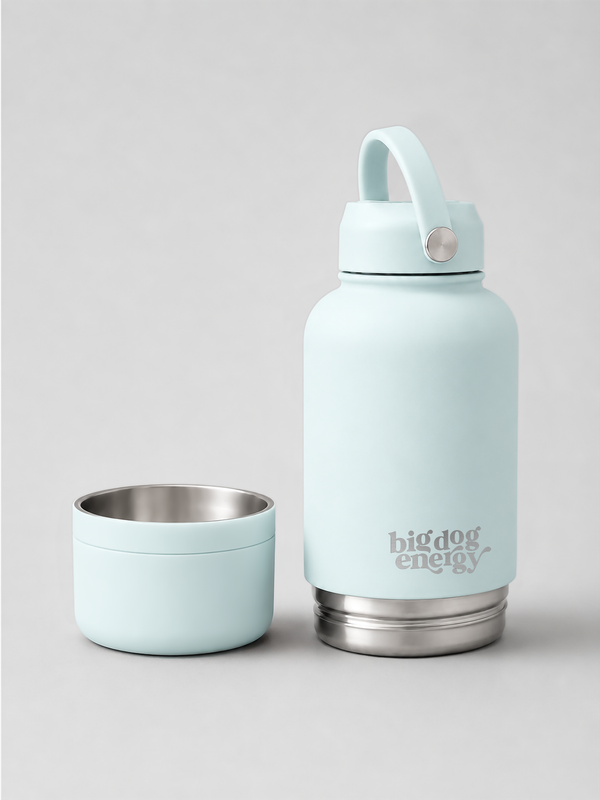 Drink Bottle With Detachable Bowl - Ice Blue