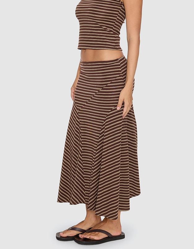 BEST OF LUCK SIENNA MIDI SKIRT-COCOA