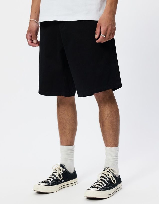 STAGGER BIG SLACKER CROPPED SHORT-BLACK, Size: 28