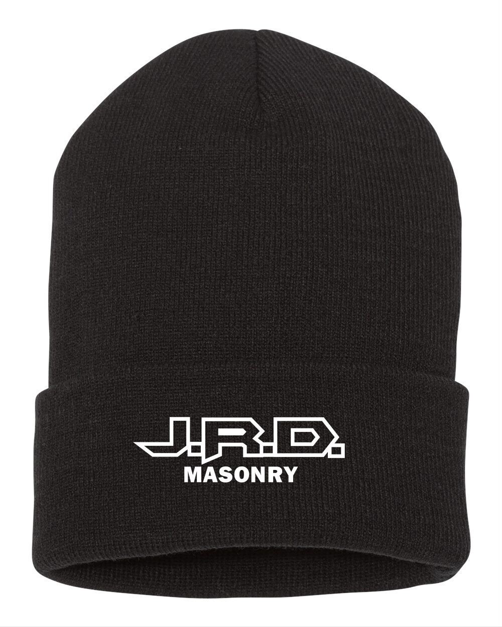Black Heavyweight Knit Beanie, cuffed