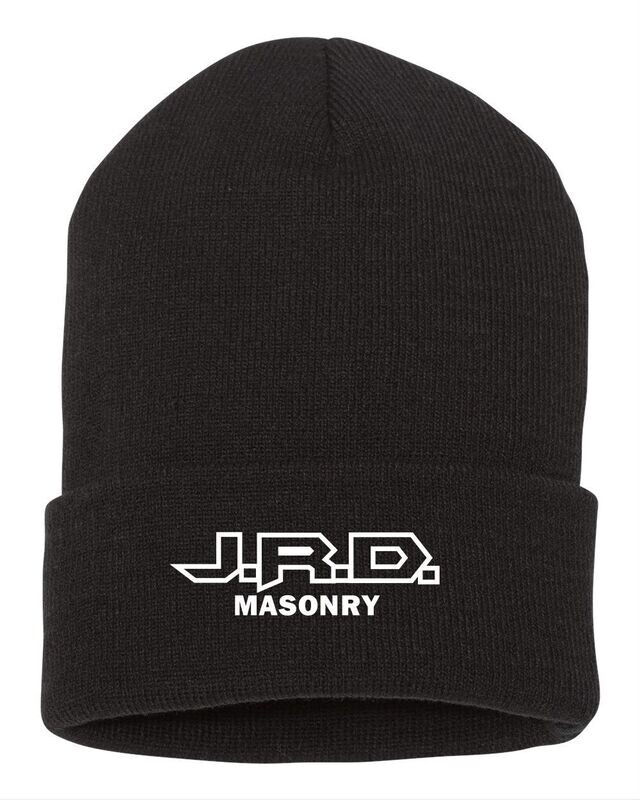 Black Heavyweight Knit Beanie, cuffed