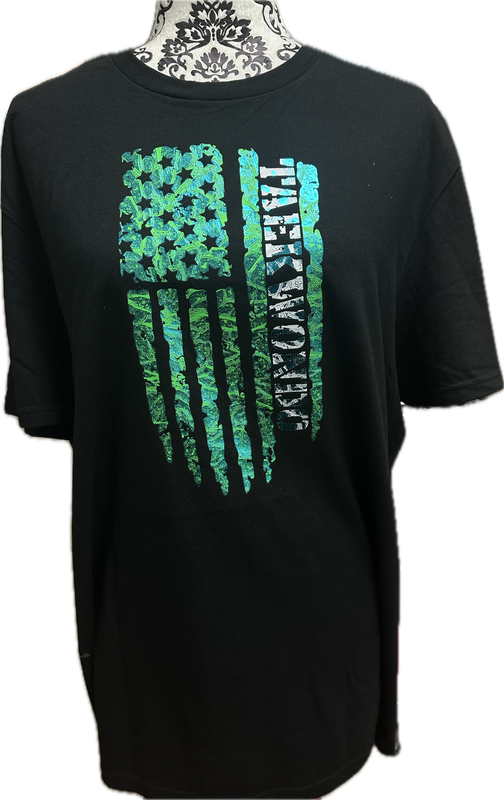Teal foil, distressed