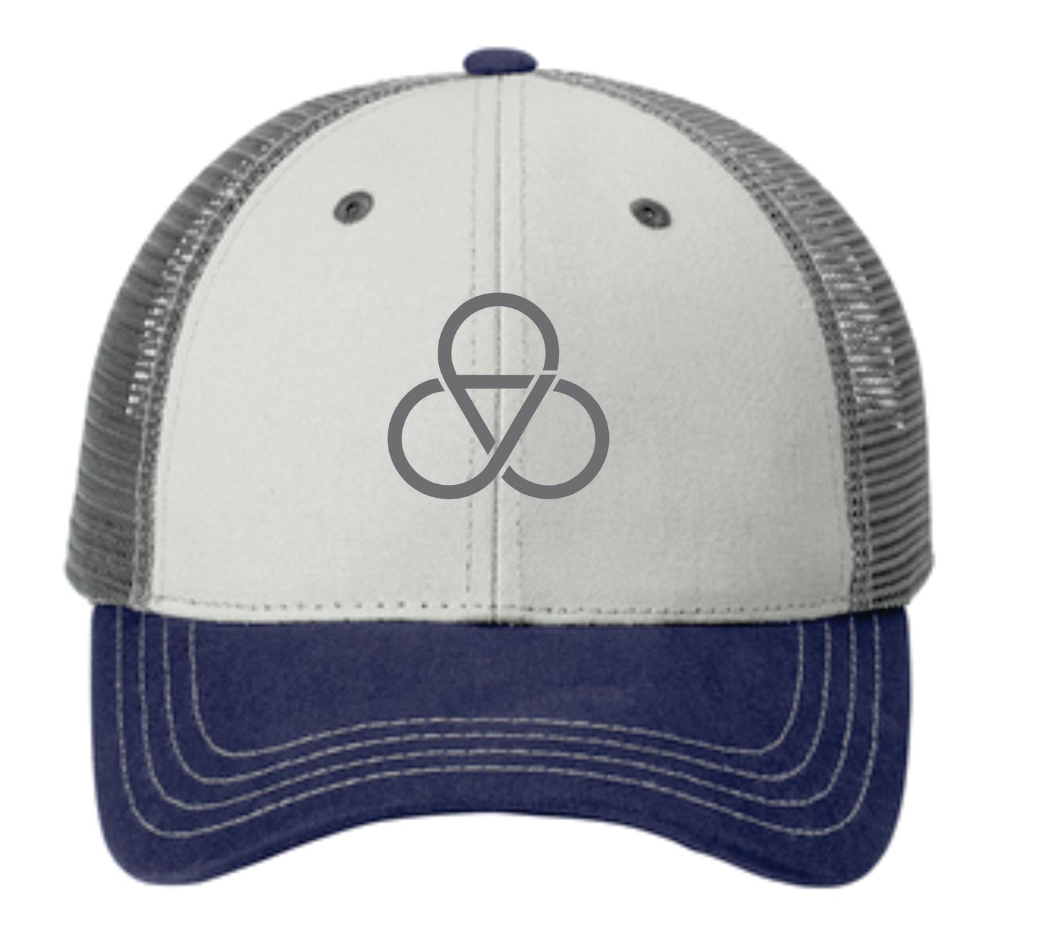 District DT616 Tri-Tone Cap, Chrome/New Navy/Charcoal