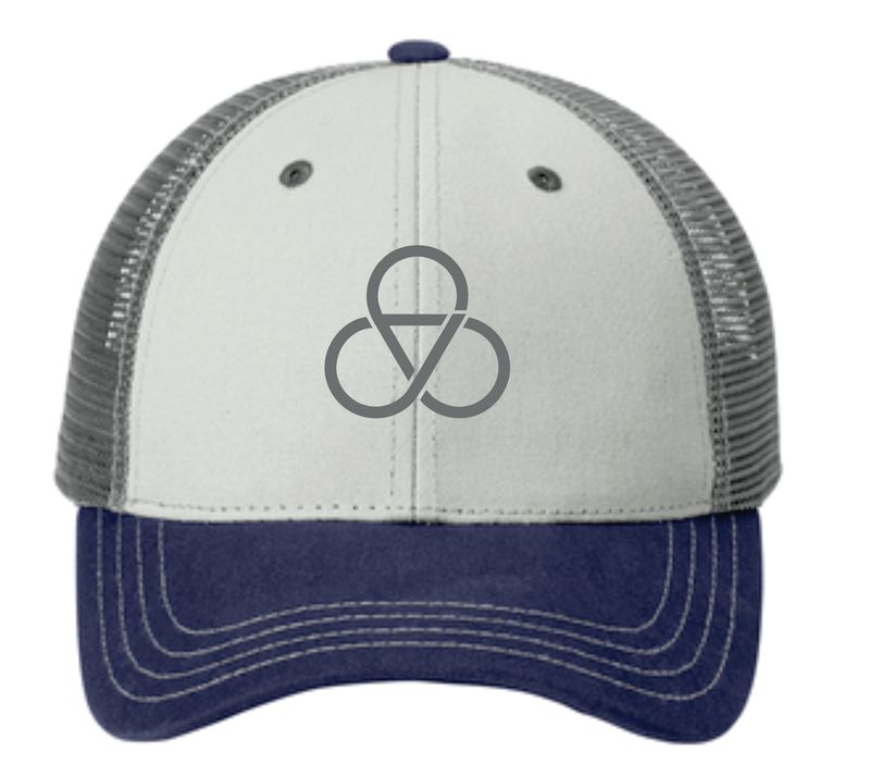 District DT616 Tri-Tone Cap, Chrome/New Navy/Charcoal