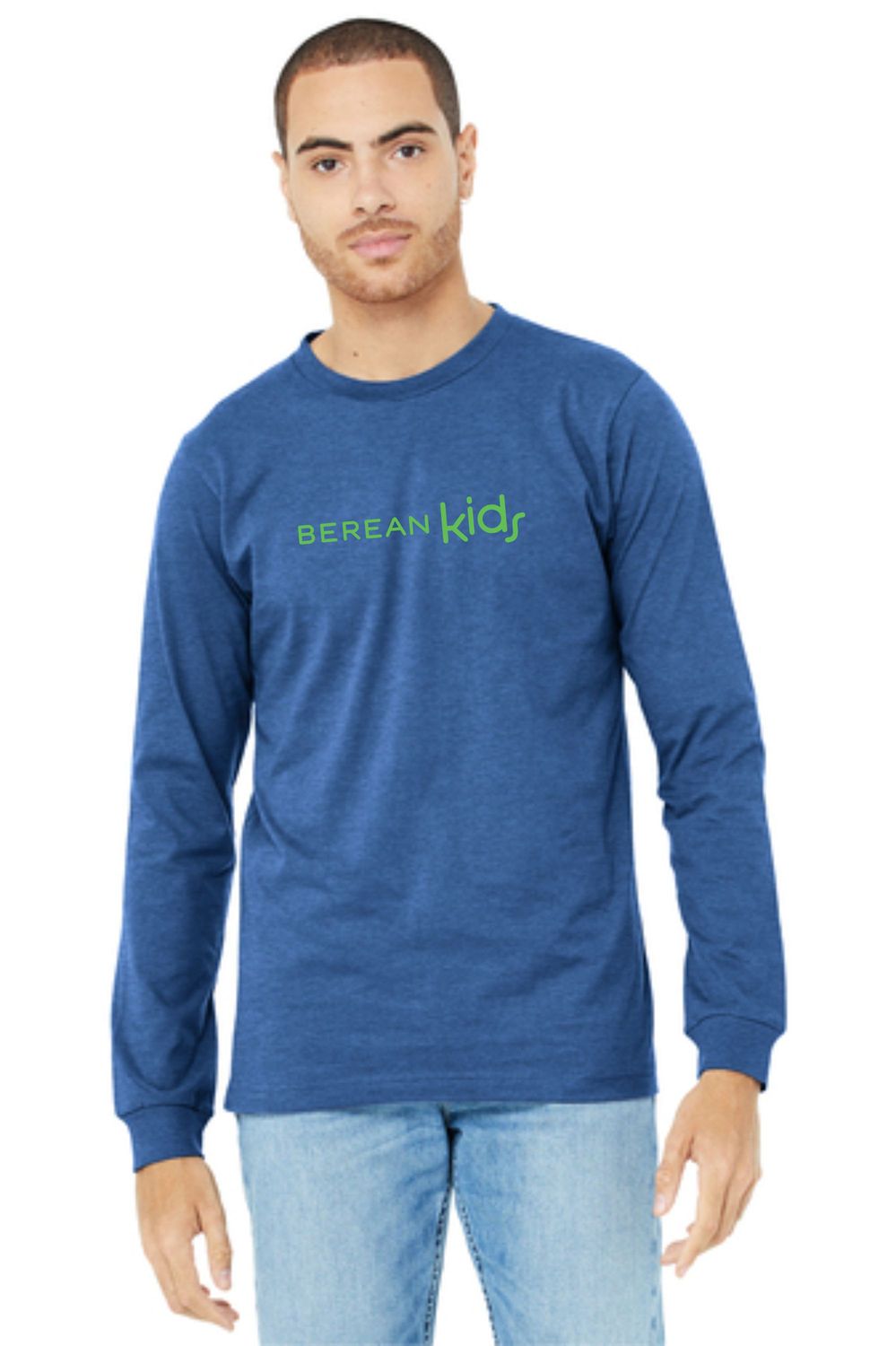 BereanKids BC3501CVC Long Sleeve Tee in True Royal