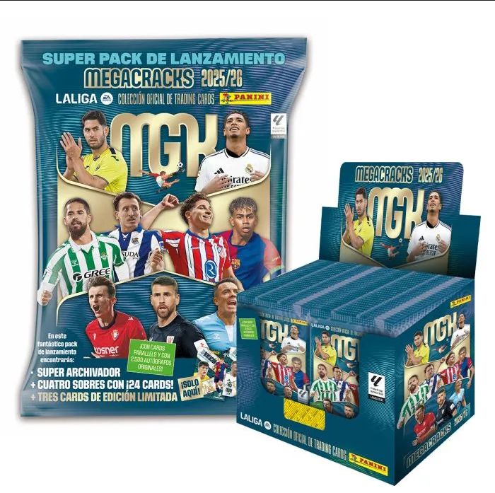 Caja sobres de tarjetas Megacracks La liga 2025-2026