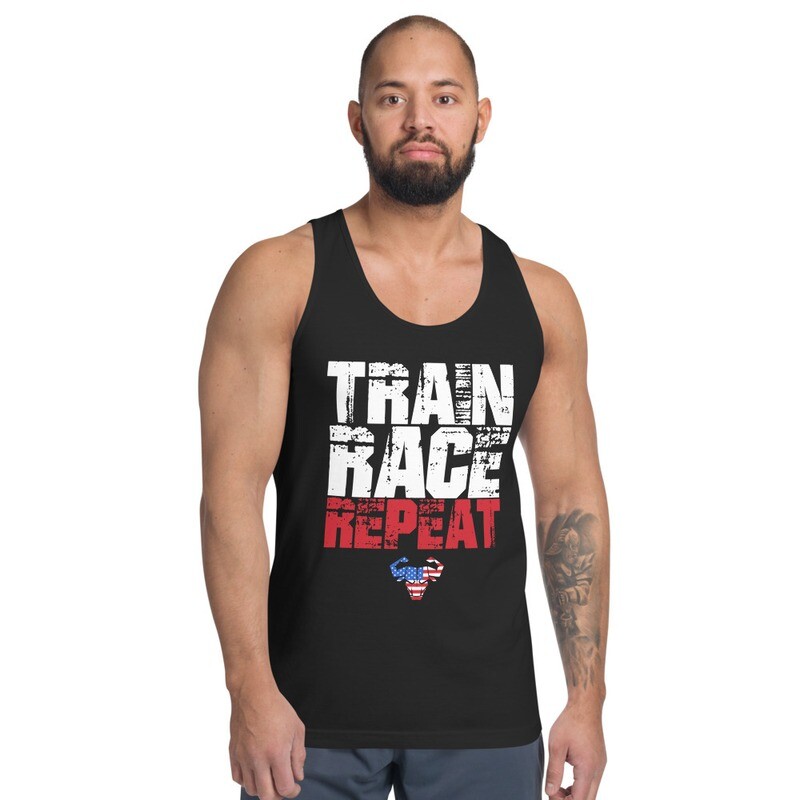Train. Race. Repeat. USA Classic Tank