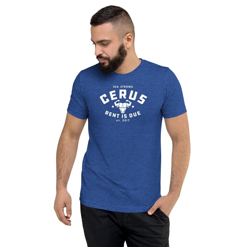 Cerus Rent is Due White Tri-Blend Tee