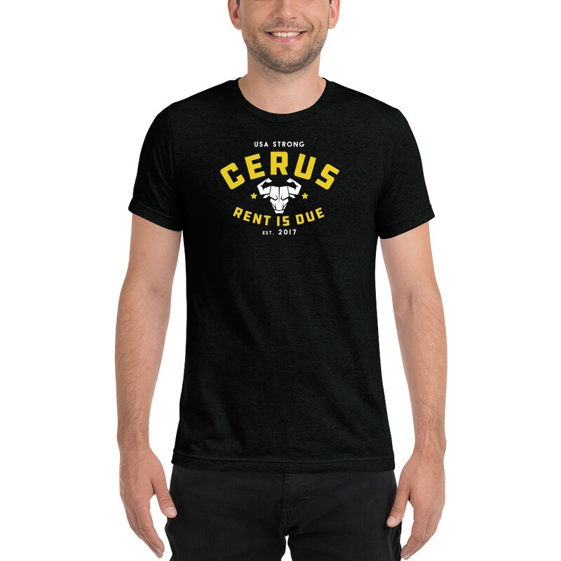 Cerus Rent is Due Yellow Tri-Blend Tee