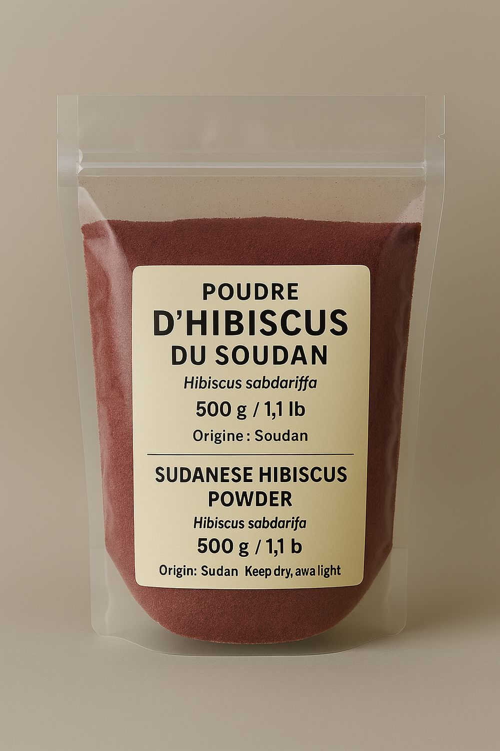 Poudre d'hibiscus du soudan 500 gr