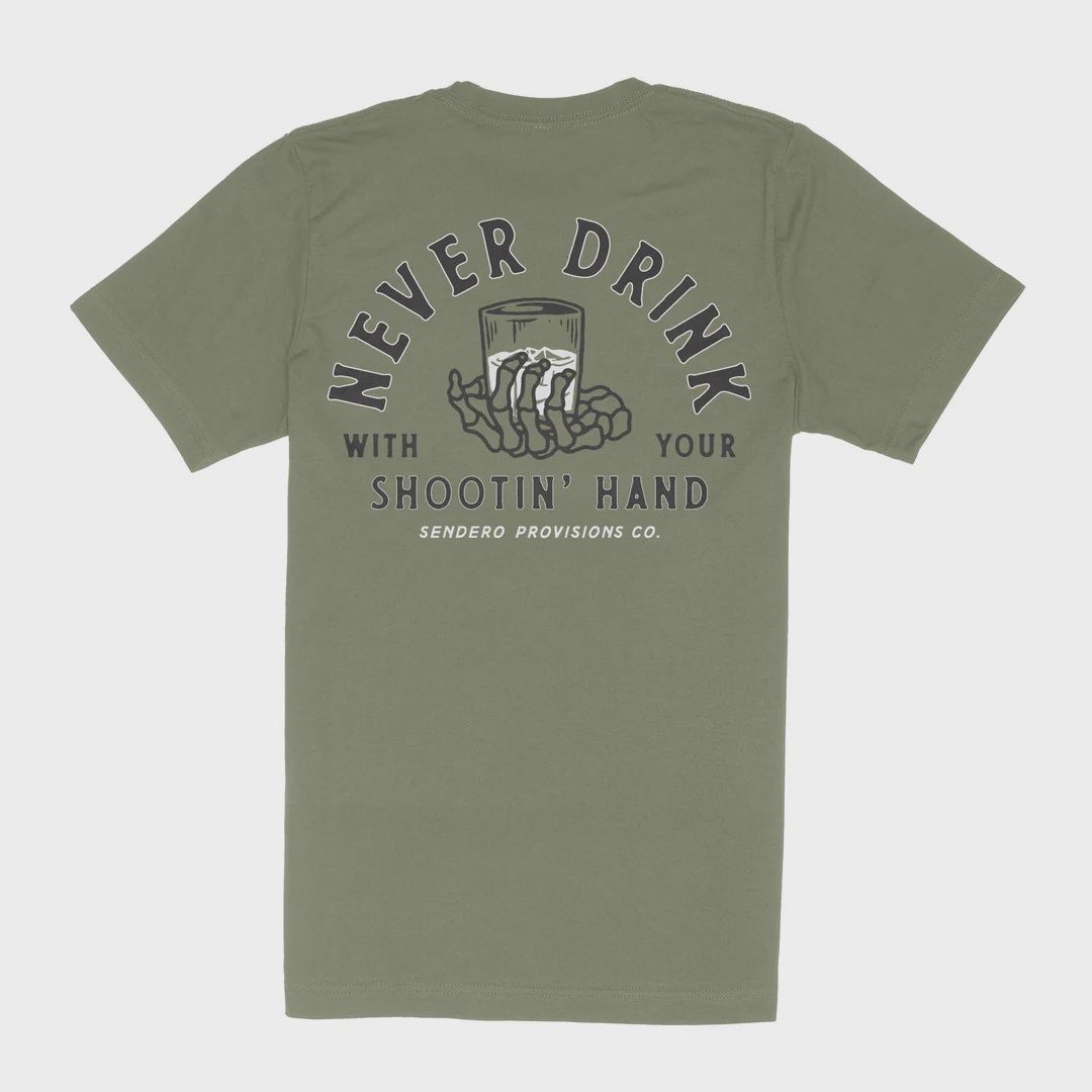 Shootin&#39; Hand T-Shirt, Color: Sage, Size: L