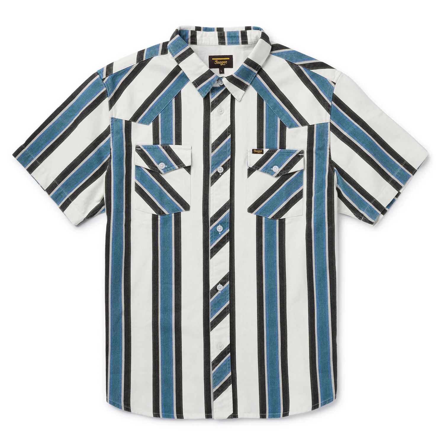 Amarillo Short Sleeve Shirt, Color: Western Stripe, Size: M