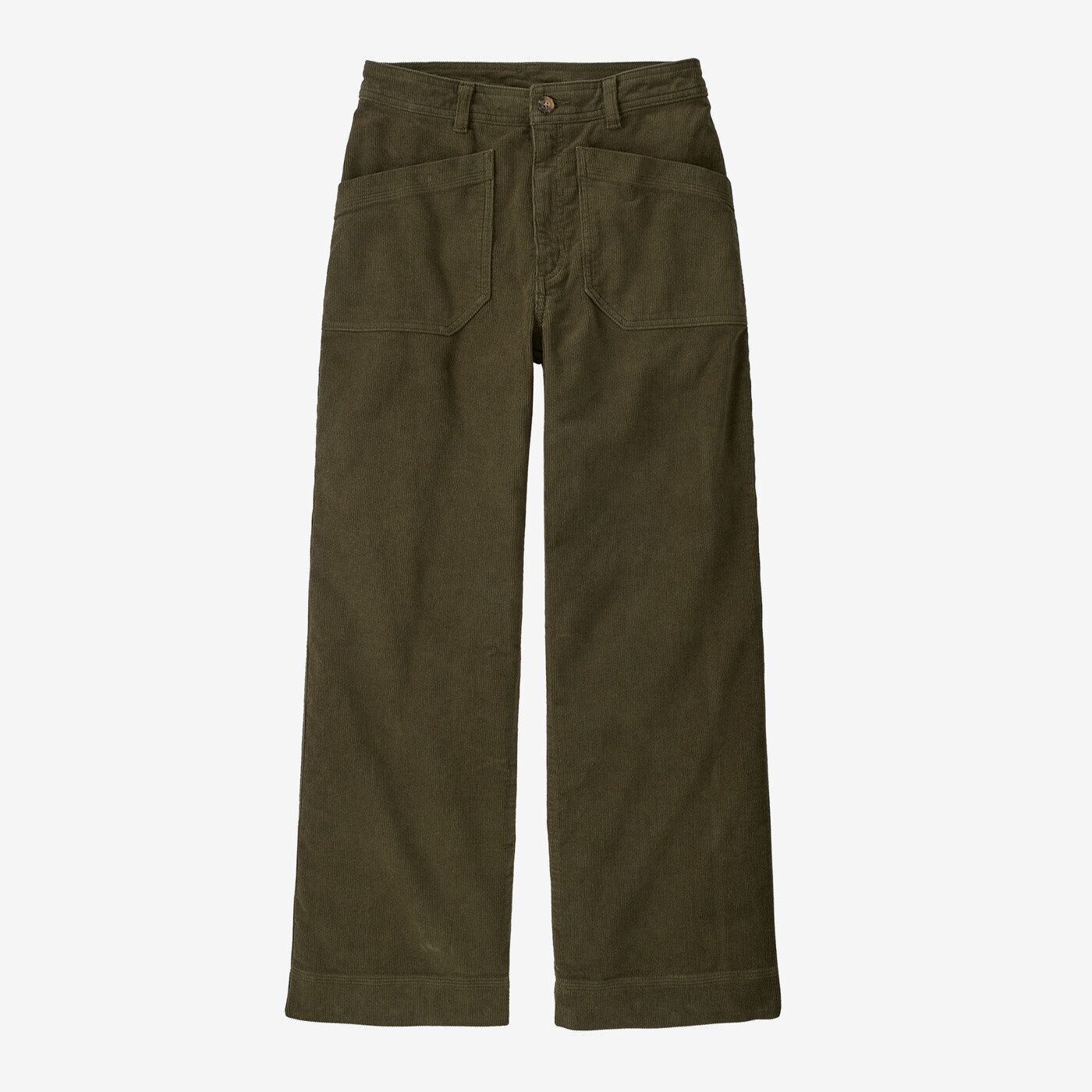 Wide-Leg Corduroy Pants Women&#39;s, Color: Basin Green, Size: 6