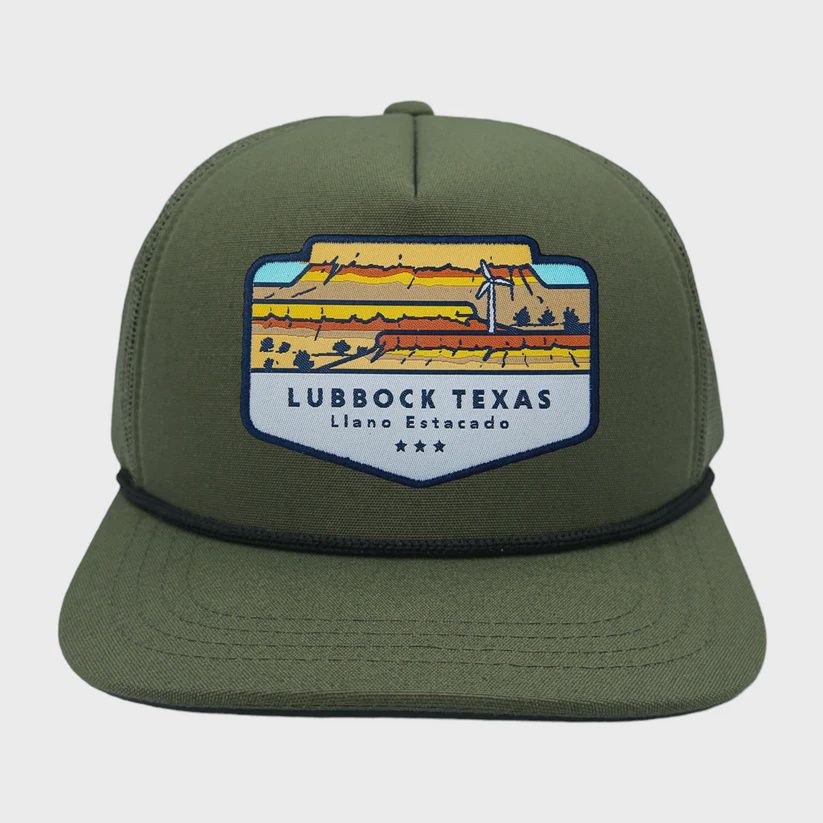 Hometown Lubbock Trucker Hat, Color: Olive