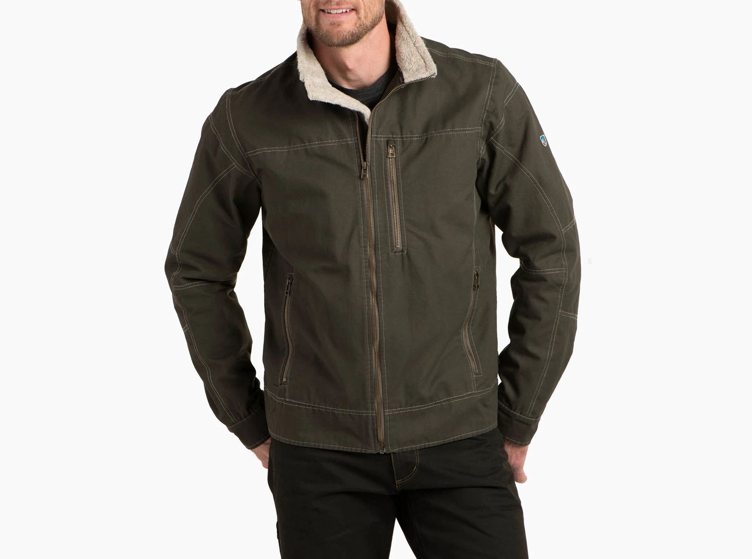 Burr Jacket Lined Men&#39;s, Color: Gun Metal, Size: S
