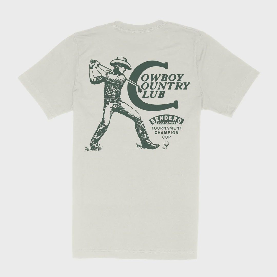 Cowboy Country Club T-Shirt, Color: Vintage White, Size: S