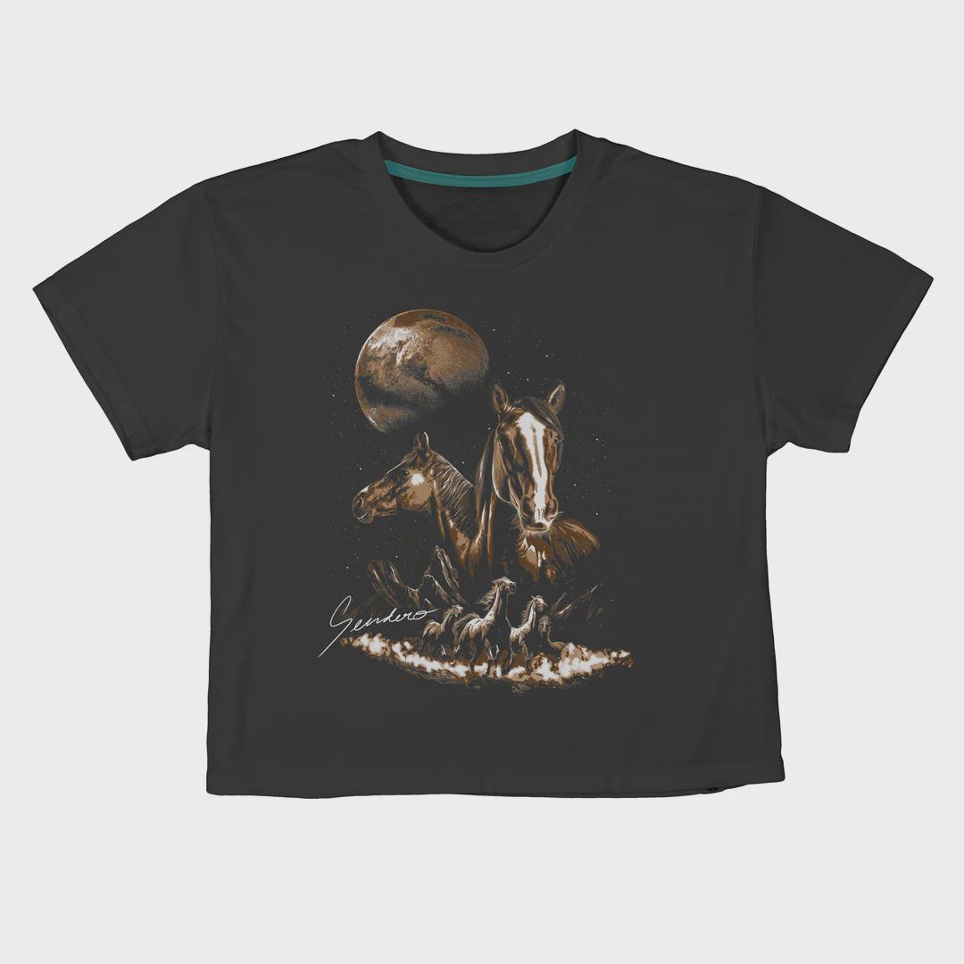 Midnight Riders Crop Tee, Color: Black, Size: S