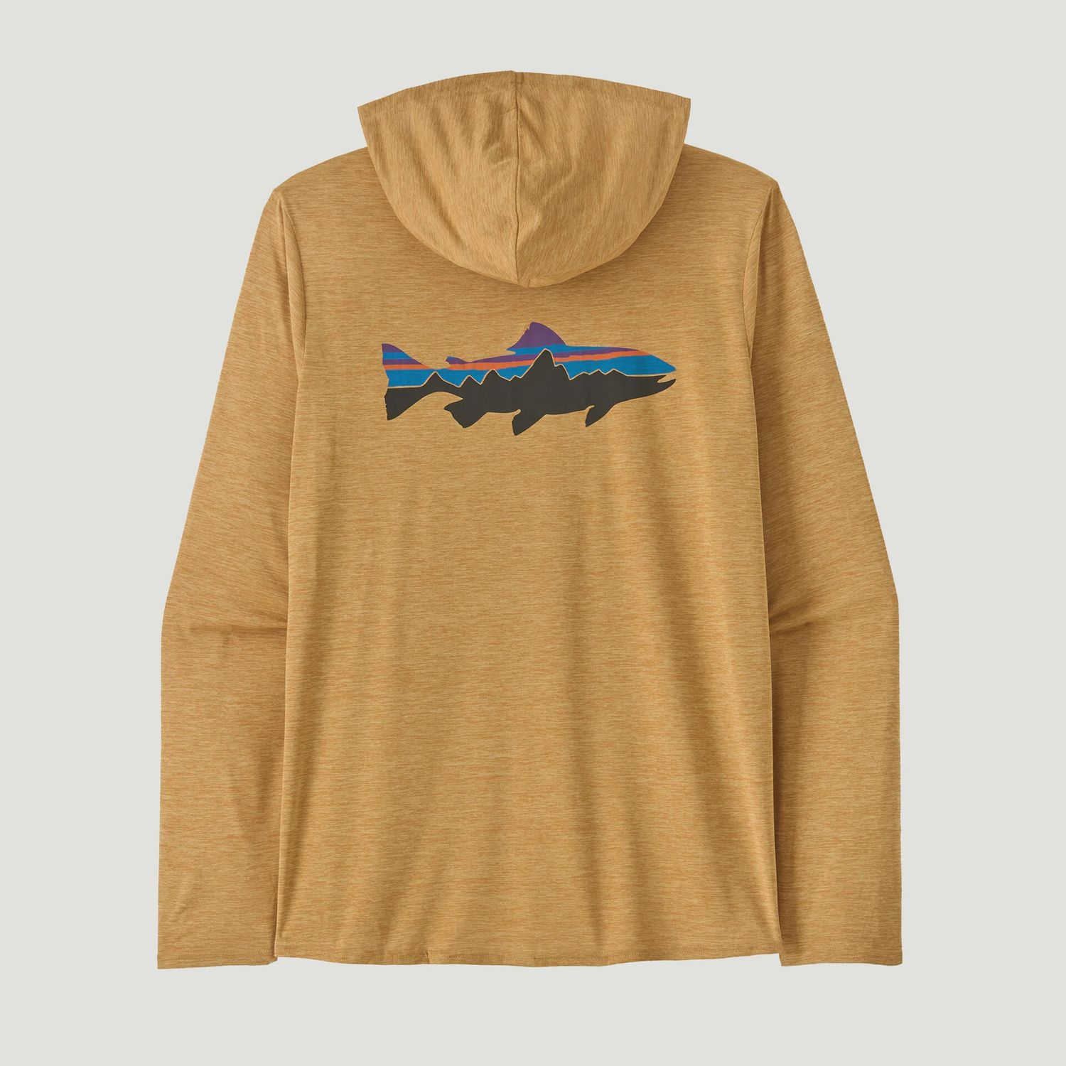 Cap Cool Daily Graphic Hoody Men&#39;s, Color: Fitz Roy Trout: Beeswax Tan X-Dye, Size: S