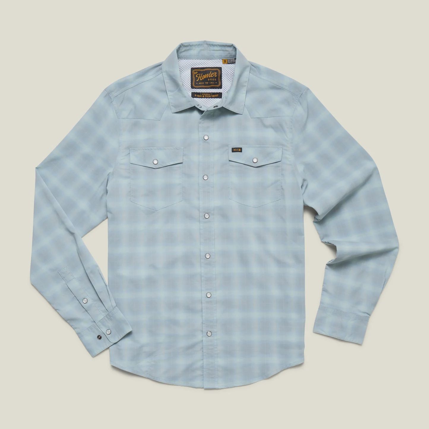 H Bar B Tech Longsleeve Shirt, Color: Kent Plaid : Iron Blue, Size: M