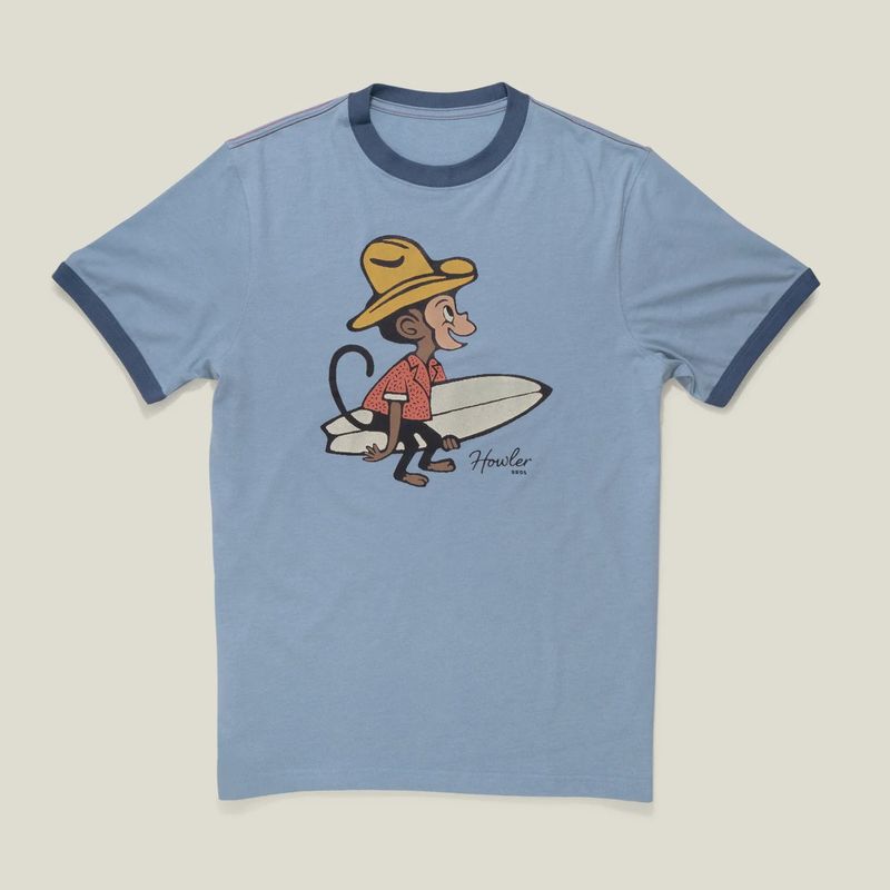 El Monito Surfs Cotton Ringer T-Shirt