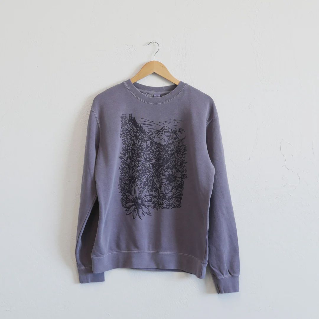 Flower Meadow Pullover, Color: Pigment Plum, Size: S