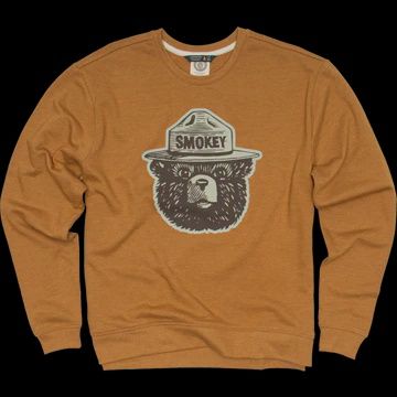 Smokey Logo Crewneck Sweatshirt, Color: Bronze, Size: M