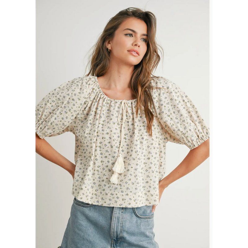 Floral Puff Sleeve Top