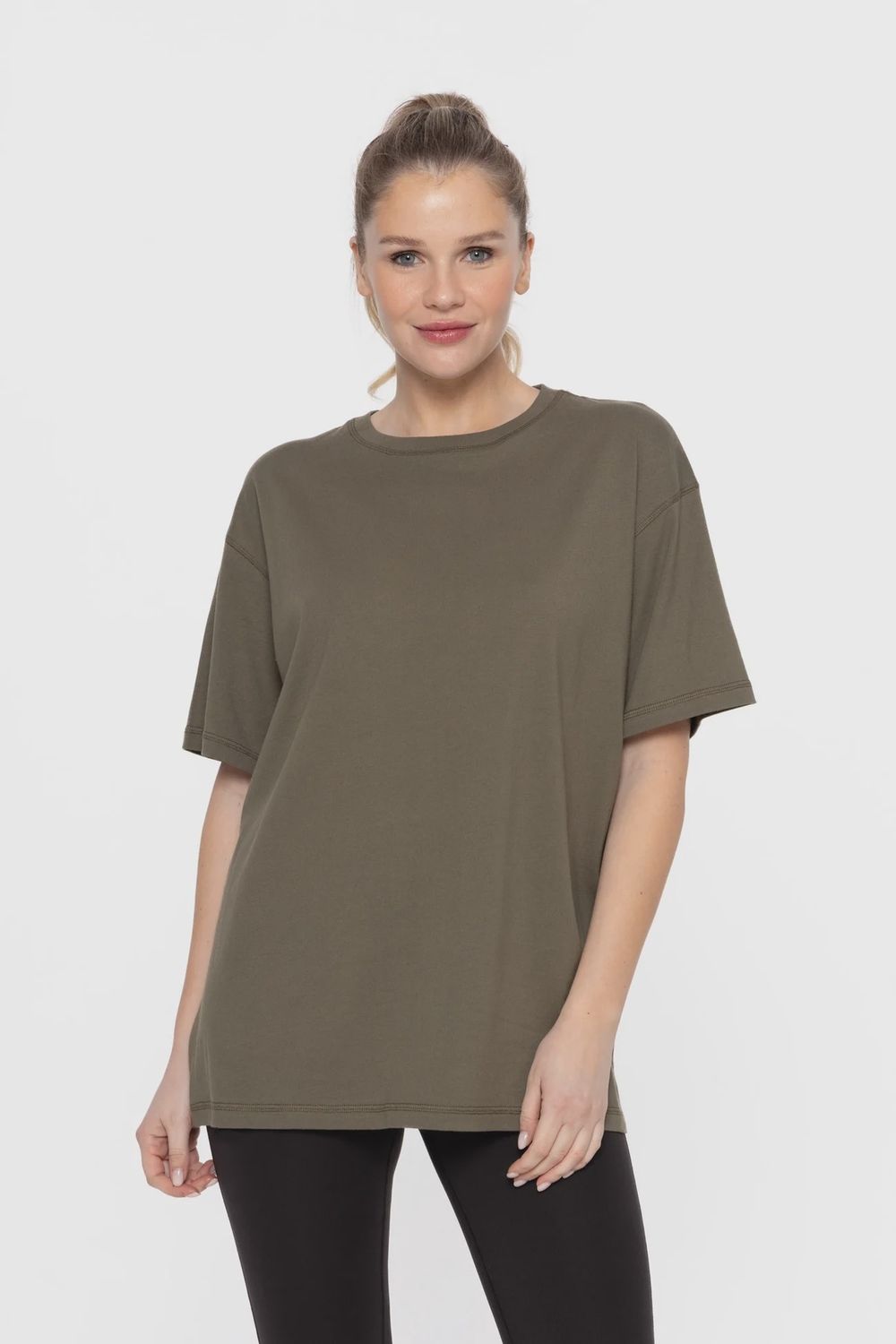 Organic Cotton Boyfriend Tee, Color: Ivy Green, Size: S